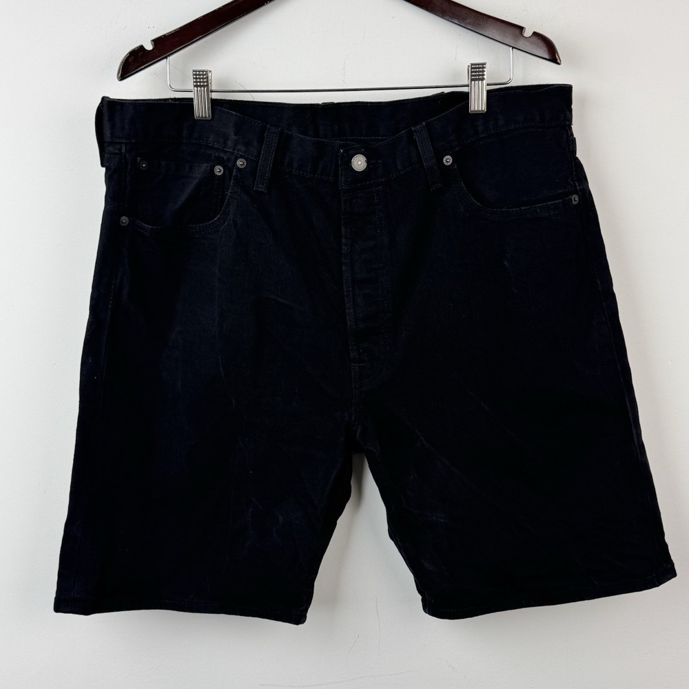 Levi's 501 Denim Short Mens W36 Black Fly Button 5 Pocket Casual Jean Bermuda